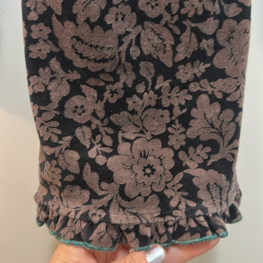 Matilda Jane Kids Robe with Pockets & Hood Size 4 - Velour Brown Floral - Picture 8 of 12